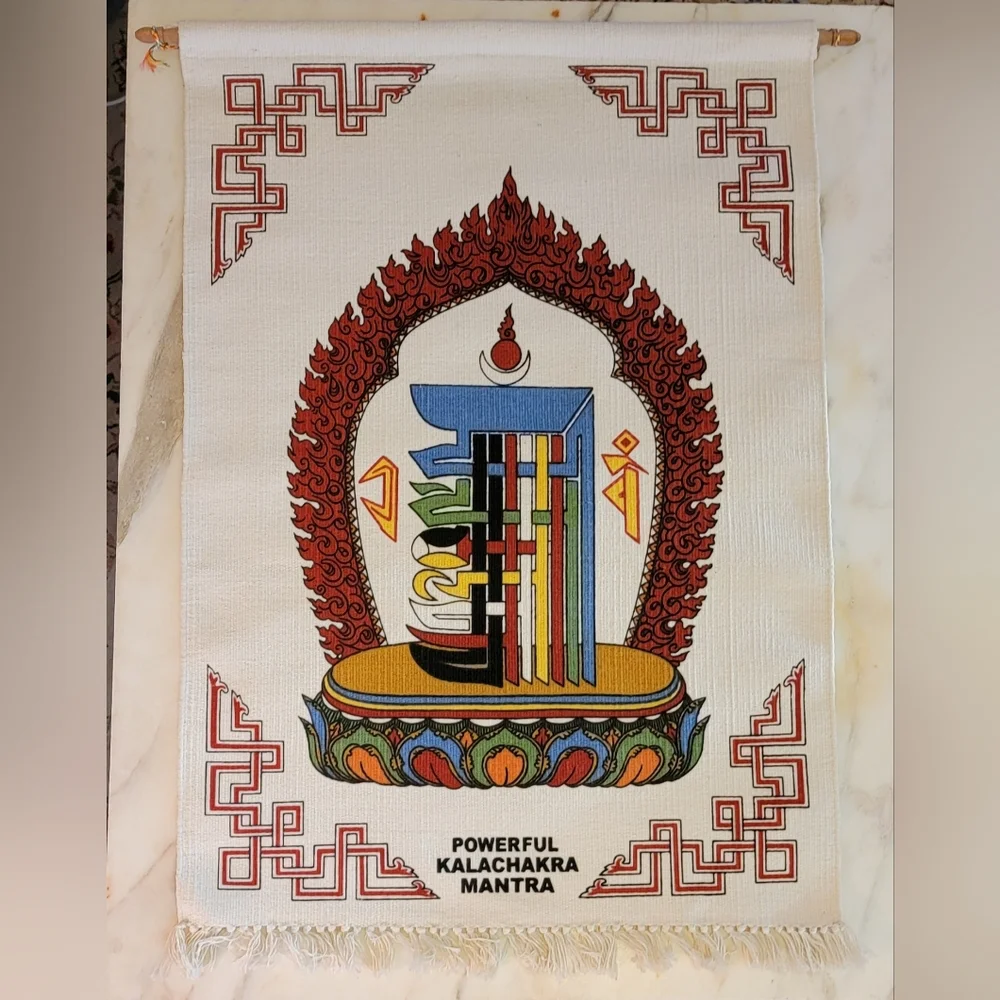 Tibetan Multicolor Wall Hanging with Mantra Design